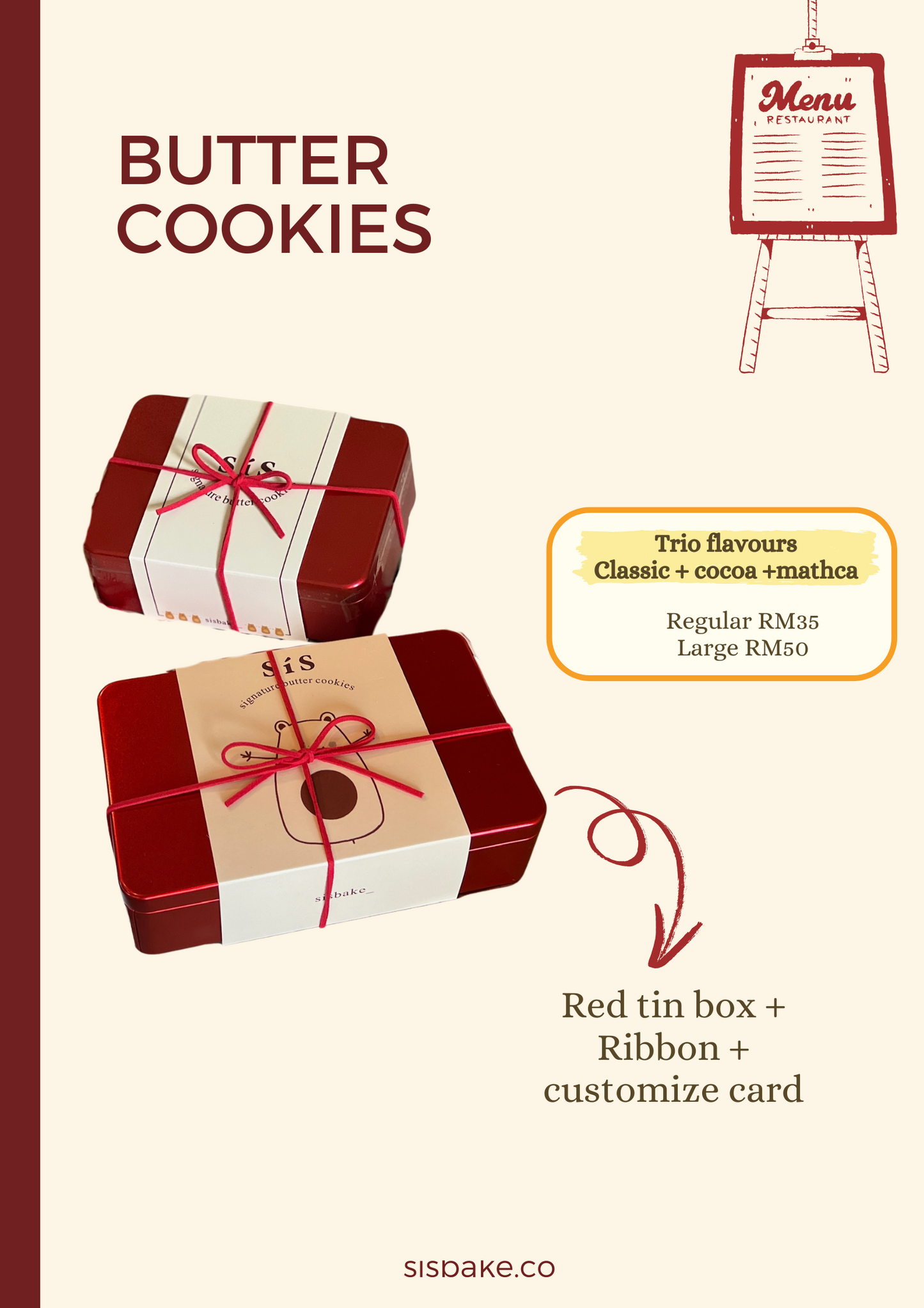 Classic Red Tin With Ribbon